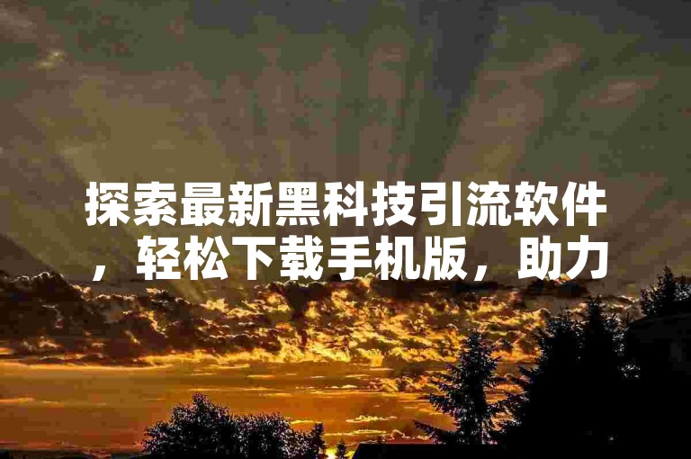 探索最新黑科技引流软件，轻松下载手机版，助力B站点赞粉丝业务增长。
