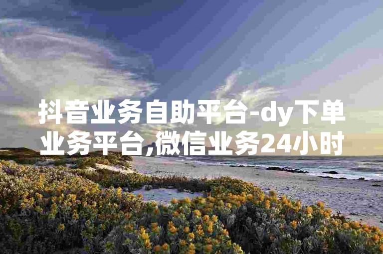 抖音业务自助平台-dy下单业务平台,微信业务24小时自助。