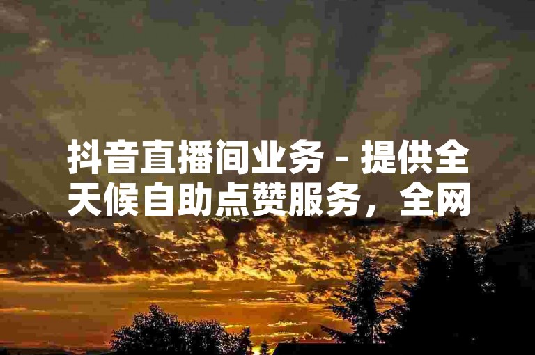 抖音直播间业务 - 提供全天候自助点赞服务，全网价格最优。