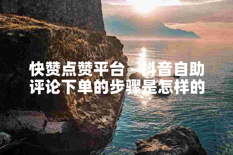 快赞点赞平台 - 抖音自助评论下单的步骤是怎样的？
