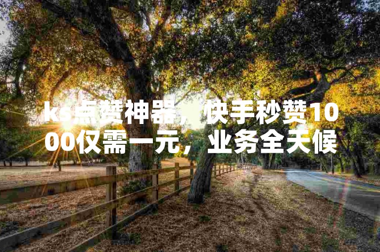ks点赞神器，快手秒赞1000仅需一元，业务全天候在线，低价高效。