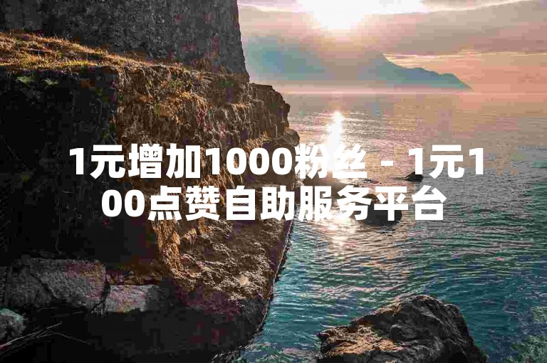 1元增加1000粉丝 - 1元100点赞自助服务平台