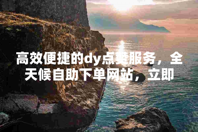 高效便捷的dy点赞服务，全天候自助下单网站，立即提升您的社交媒体影响力。