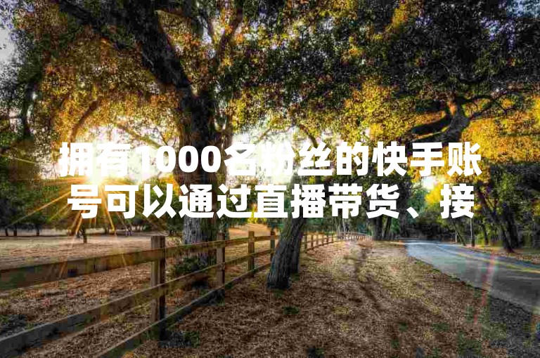 拥有1000名粉丝的快手账号可以通过直播带货、接受打赏或参与平台的创作者激励计划来赚钱。