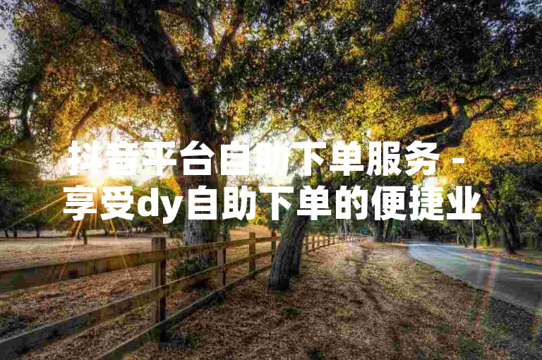 抖音平台自助下单服务 - 享受dy自助下单的便捷业务。