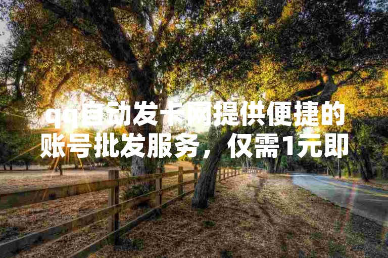 qq自动发卡网提供便捷的账号批发服务，仅需1元即可获得一个。