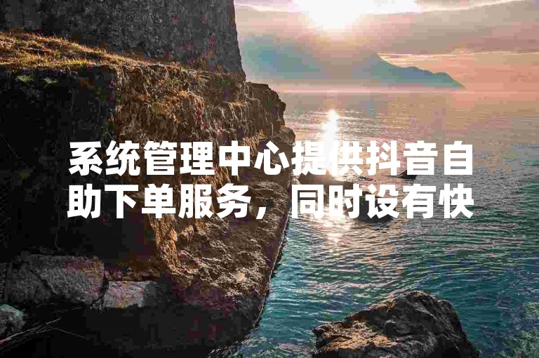系统管理中心提供抖音自助下单服务，同时设有快手播放量自助下单的网站。