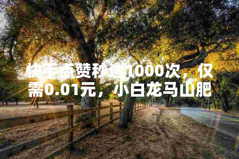 快手点赞秒达1000次，仅需0.01元，小白龙马山肥大地房产装修秘籍大公开，即刻掌握每分钟快手点赞破千的技巧，以极低价格解锁小白龙马山肥大地房产装修新策略！2024年必备技能。