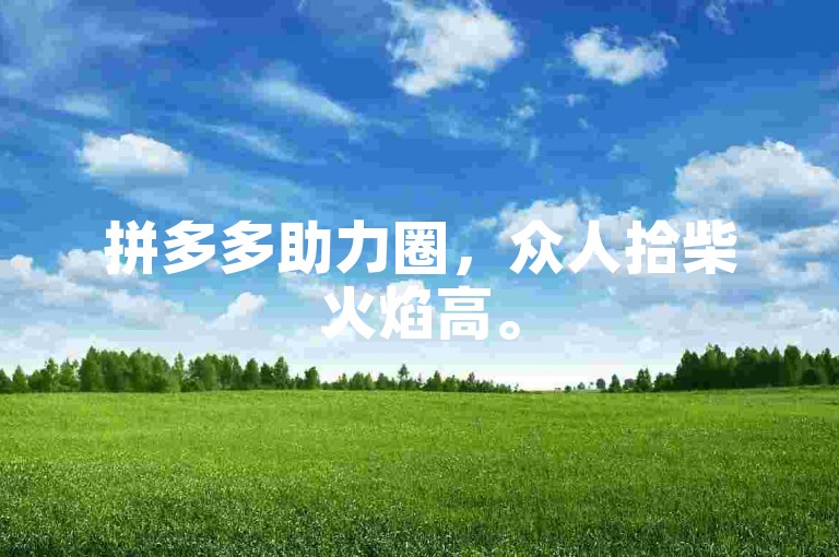 拼多多助力圈，众人拾柴火焰高。