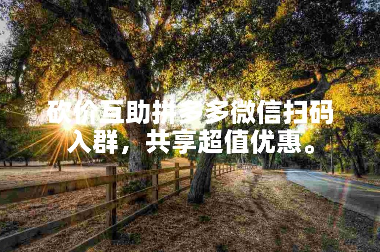 砍价互助拼多多微信扫码入群，共享超值优惠。