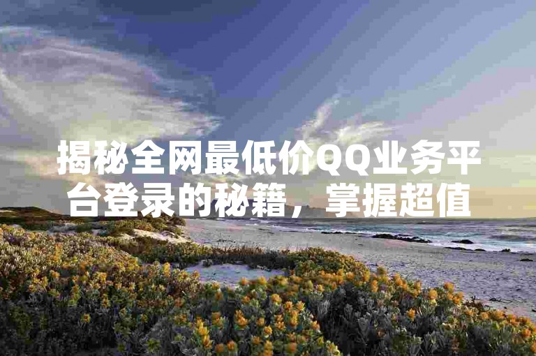 揭秘全网最低价QQ业务平台登录的秘籍，掌握超值QQ业务平台登录技巧，2025必备攻略！