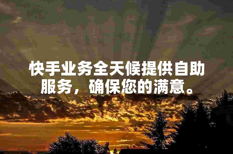 快手业务全天候提供自助服务，确保您的满意。