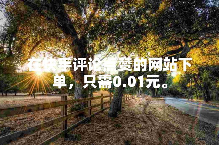 在快手评论点赞的网站下单，只需0.01元。