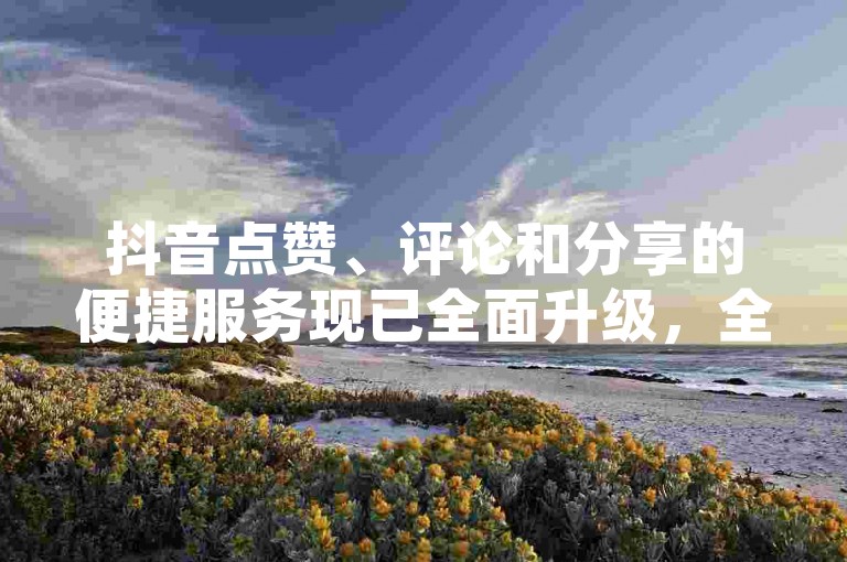 抖音点赞、评论和分享的便捷服务现已全面升级，全天候自助下单平台助您轻松提升社交媒体影响力。