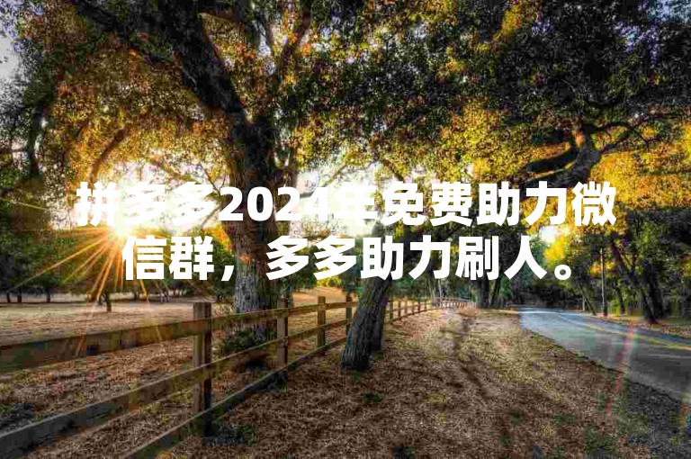 拼多多2024年免费助力微信群，多多助力刷人。