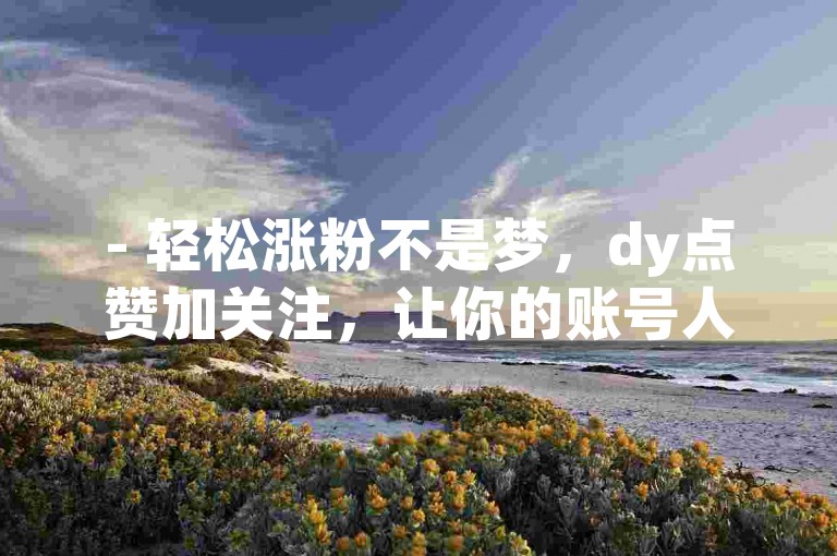 - 轻松涨粉不是梦，dy点赞加关注，让你的账号人气爆棚！
