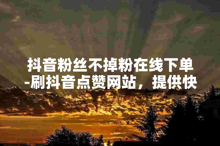抖音粉丝不掉粉在线下单-刷抖音点赞网站，提供快速提升视频热度的服务。