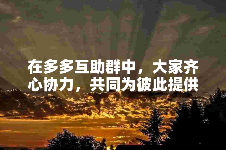 在多多互助群中，大家齐心协力，共同为彼此提供帮助和支持。