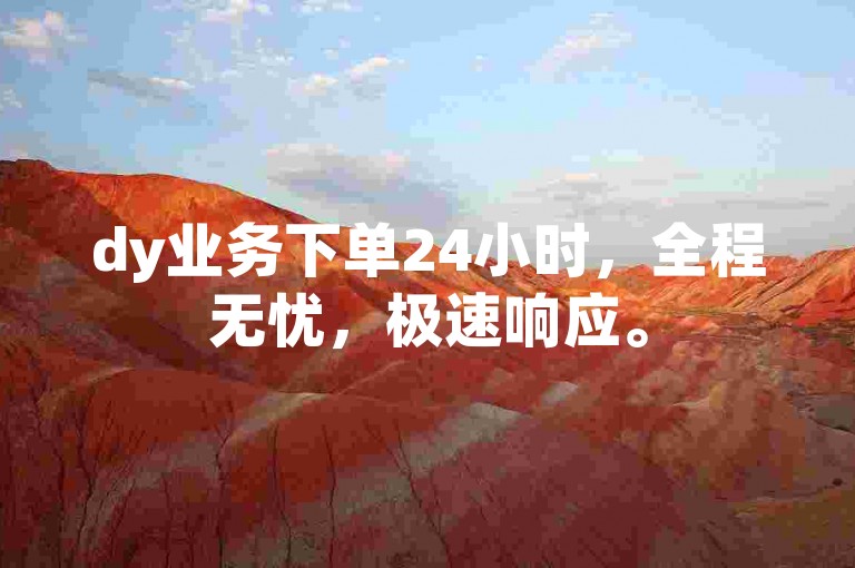 dy业务下单24小时，全程无忧，极速响应。