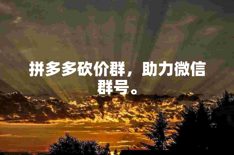 拼多多砍价群，助力微信群号。