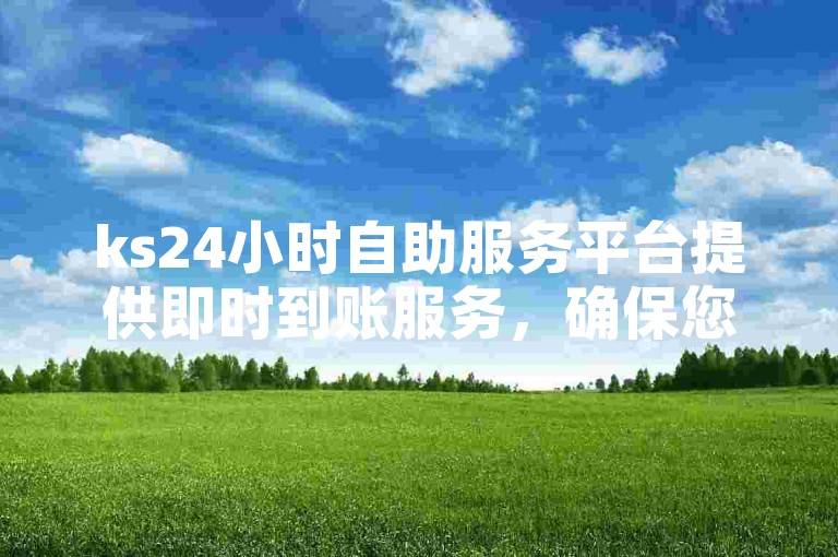 ks24小时自助服务平台提供即时到账服务，确保您的订单在ks小时自助下单软件中迅速处理。