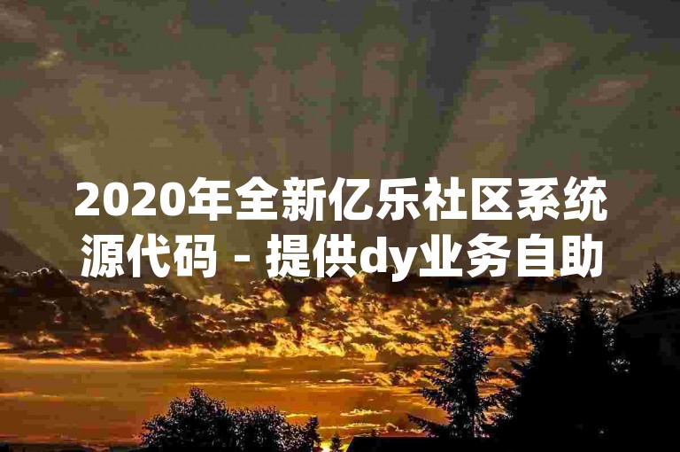 2020年全新亿乐社区系统源代码 - 提供dy业务自助下单的实惠网站