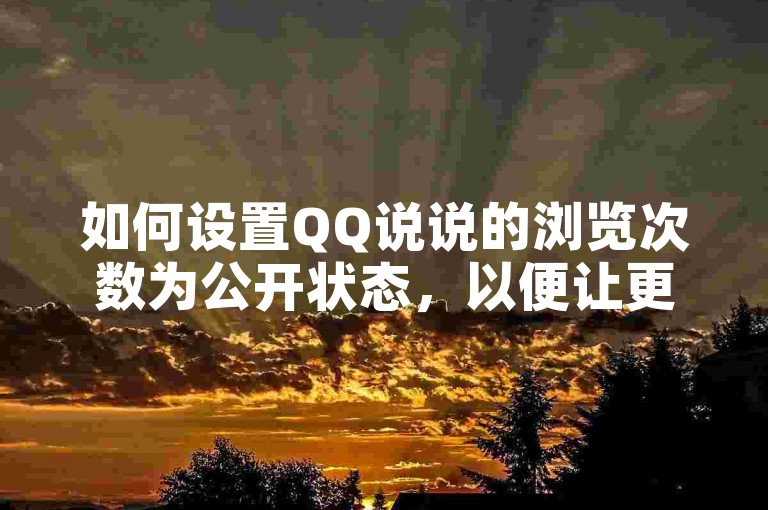 如何设置QQ说说的浏览次数为公开状态，以便让更多人看到你的动态呢？