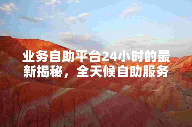 业务自助平台24小时的最新揭秘，全天候自助服务，引领未来趋势！2024必备技能。
