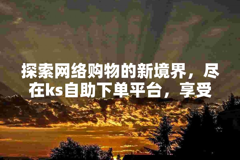 探索网络购物的新境界，尽在ks自助下单平台，享受会员专享优惠。