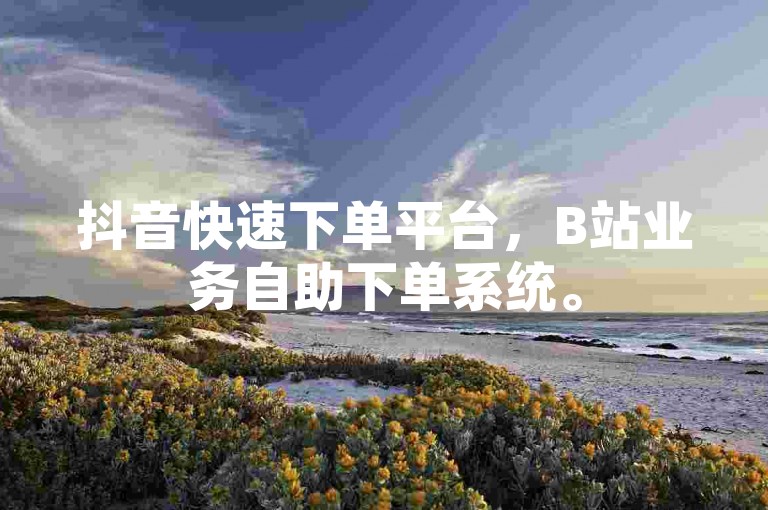 抖音快速下单平台，B站业务自助下单系统。