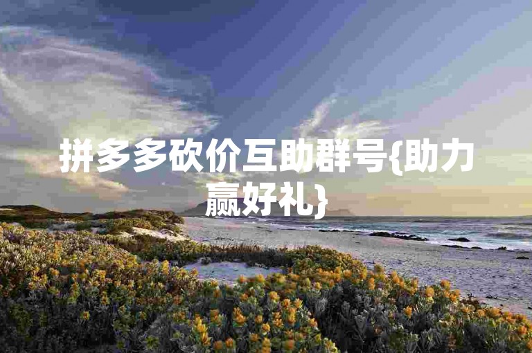 拼多多砍价互助群号{助力赢好礼}