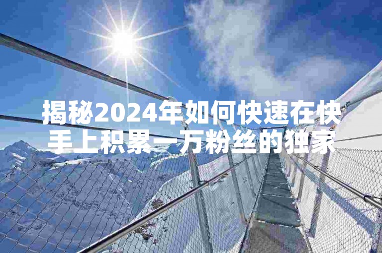 揭秘2024年如何快速在快手上积累一万粉丝的独家策略！