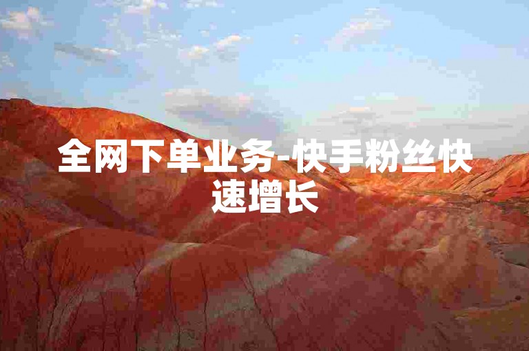 全网下单业务-快手粉丝快速增长