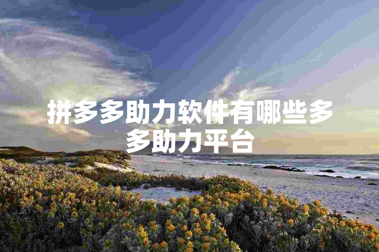 拼多多助力软件有哪些多多助力平台