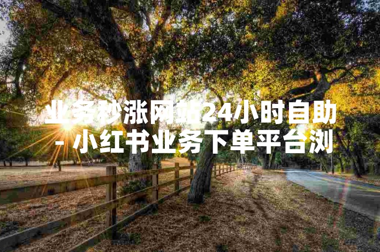 业务秒涨网站24小时自助 - 小红书业务下单平台浏览