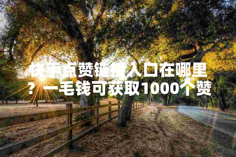 快手点赞链接入口在哪里？一毛钱可获取1000个赞，斗音刷讚服务24小时在线。