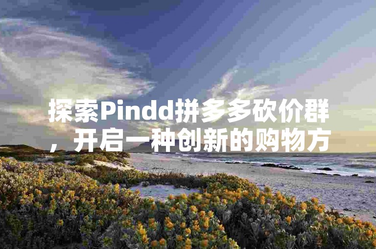 探索Pindd拼多多砍价群，开启一种创新的购物方式。