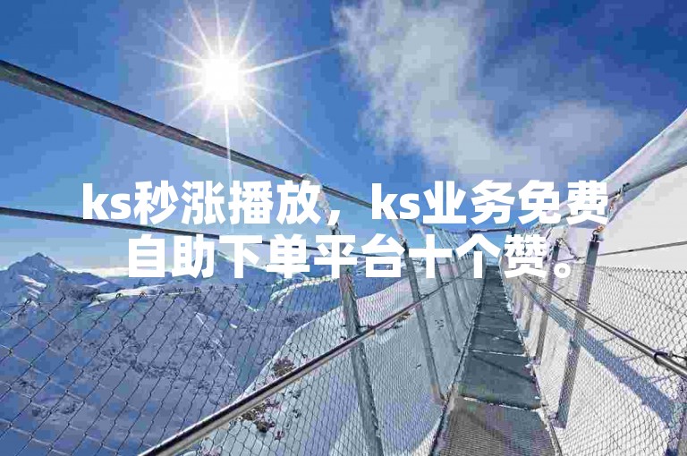 ks秒涨播放，ks业务免费自助下单平台十个赞。