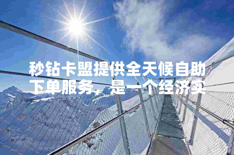 秒钻卡盟提供全天候自助下单服务，是一个经济实惠的24小时在线自助下单平台网站。