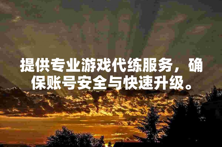 提供专业游戏代练服务，确保账号安全与快速升级。