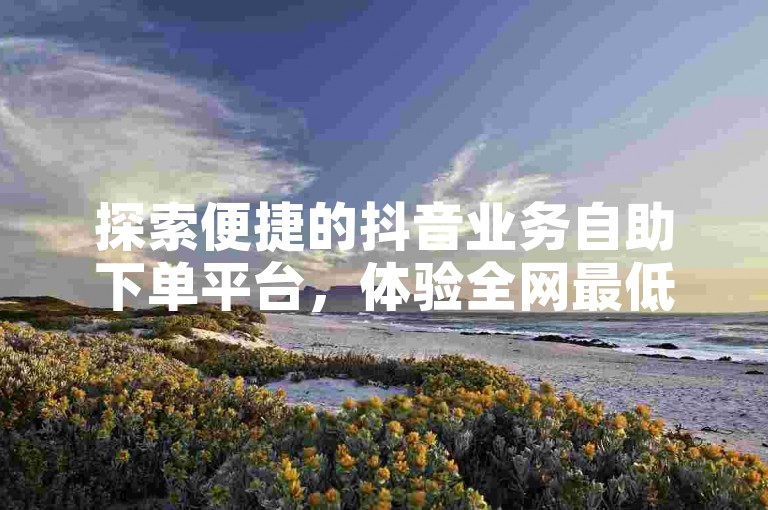 探索便捷的抖音业务自助下单平台，体验全网最低价格的优质服务。