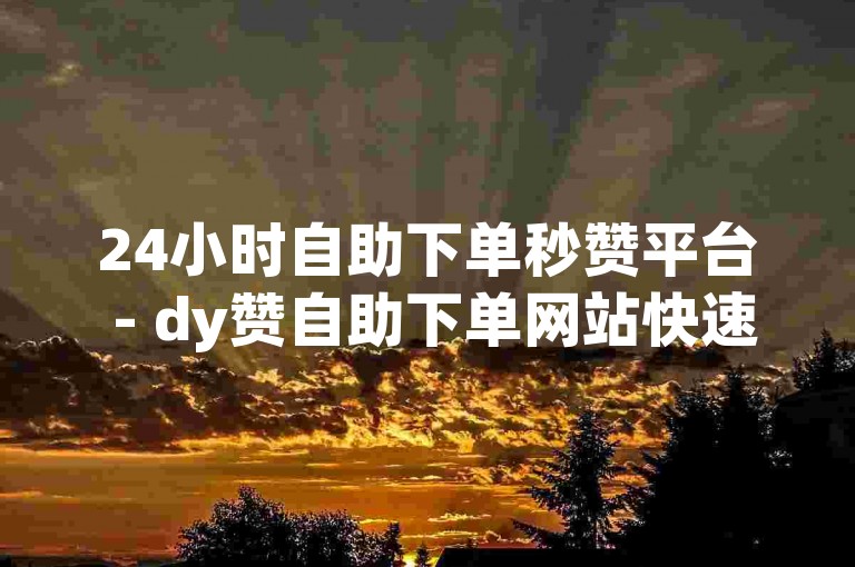 24小时自助下单秒赞平台 - dy赞自助下单网站快速到账。