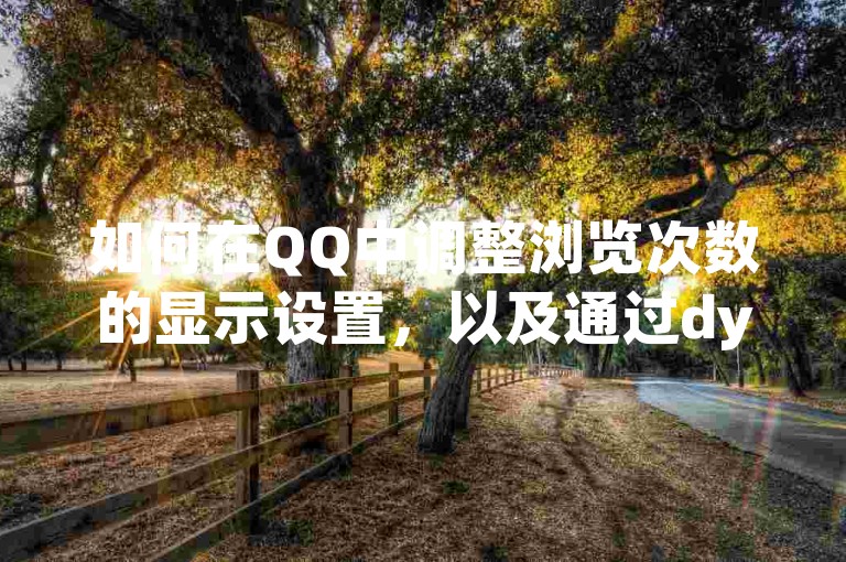 如何在QQ中调整浏览次数的显示设置，以及通过dy24小时自助服务平台快速处理QQ空间业务？