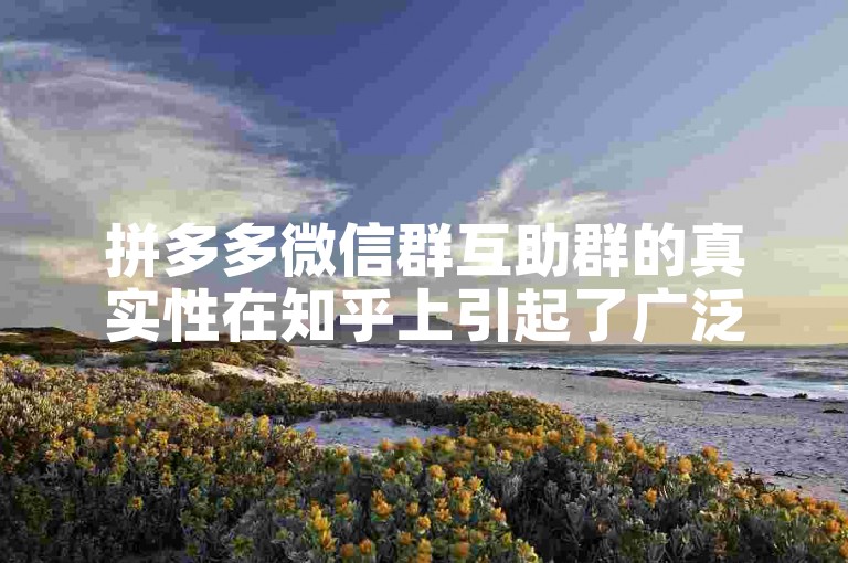拼多多微信群互助群的真实性在知乎上引起了广泛的讨论。