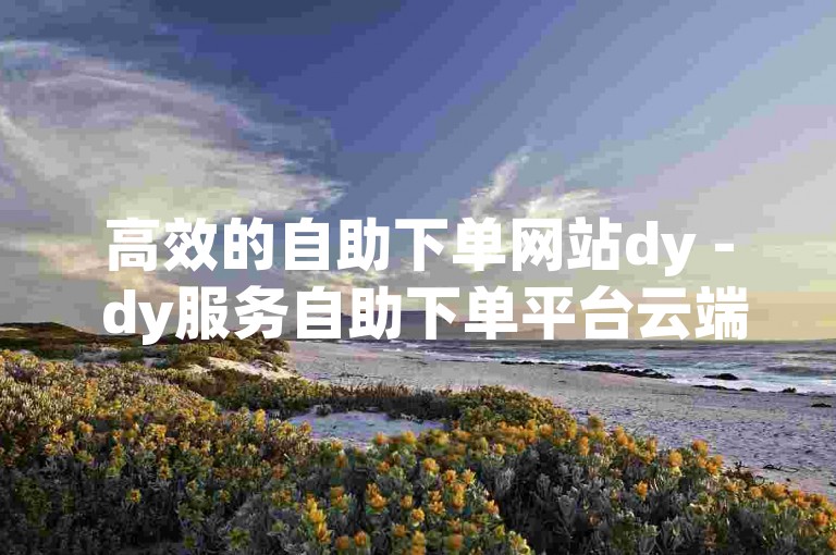 高效的自助下单网站dy - dy服务自助下单平台云端速递