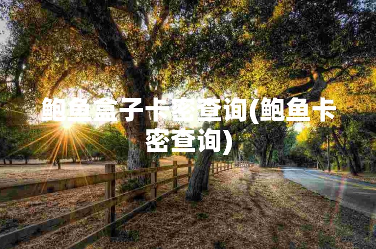 鲍鱼盒子卡密查询(鲍鱼卡密查询)