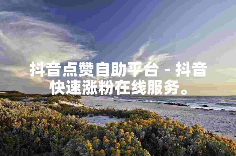 抖音点赞自助平台 - 抖音快速涨粉在线服务。