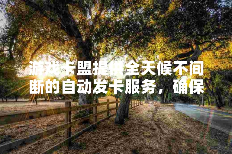 游戏卡盟提供全天候不间断的自动发卡服务，确保玩家随时都能获得所需的游戏资源。