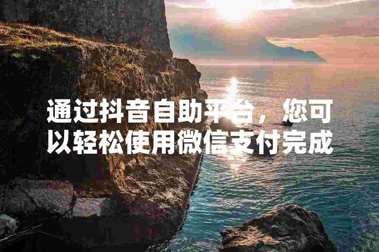 通过抖音自助平台，您可以轻松使用微信支付完成dy业务自助下单。