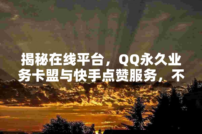 揭秘在线平台，QQ永久业务卡盟与快手点赞服务，不掉粉的秘密武器！